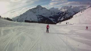 Red Ski slope schiabfahrt 3 Klein Walsertal Mittelberg Walmendinger Horn VHoldr Contour 1080p HD [upl. by Tad]