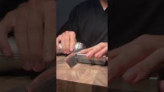 Toilet paper roll sharpness test fyp knife knifesharpening ray knifesharpener rui knives [upl. by Aitetel]