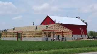 Ohio Amish Barn Raising  May 13th 2014 in 3 Minutes and 30 seconds [upl. by Glynda347]