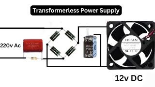 How to make simple 12volt Transformerless Power supply  12volt Supply  12volt [upl. by Vachel876]