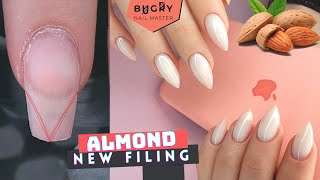 New SHARP Almond Shape  Correction With Builder Gel  Russian Efile Manicure [upl. by Mehelhteb307]