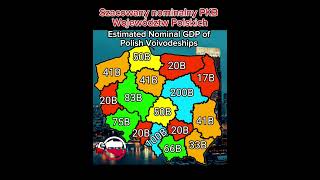 Estimated Nominal GDP of Polish Voivodeships  Szacowany nominalny PKB Województw Polskich mapping [upl. by Aliuqa260]