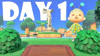 My DAY 1 Animal Crossing New Horizons Island Tour [upl. by Annasor661]