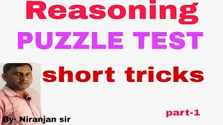 Puzzle test reasoning  short cut method  nk study point part 1 sscgd railway army [upl. by Alexandro]