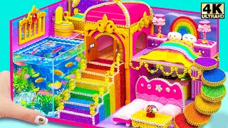 Build Rainbow Palace with Huge Fish Tank from Cardboard for the King  DIY Miniature Cardbord House [upl. by Pentheam]