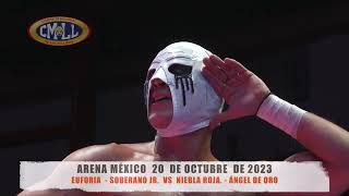 CMLL  EUFORIA  SOBERANO JR VS NIEBLA ROJA  ÁNGEL DE ORO ARENA MÉXICO201023 [upl. by Asital]