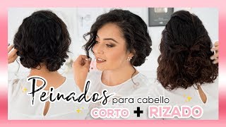 PEINADOS PARA CABELLO CORTO Y RIZADO 💁🏻 FABI ORTIZ [upl. by Geordie607]