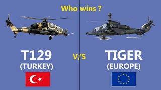 Comparison of Turkish T129 Vs European Tiger Helicopter Whats better [upl. by Anim]