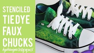 How to Tie Dye and Stencil Shoes 👟 [upl. by Hakkeber620]