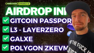 AIRDROP INFO ✅ GitCoin Passport  Kampania Galxe  Layer3  LayerZero  Polygon zkEVM [upl. by Nortyad]