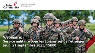 Webinaire Service militaire pour les Suisses·ses de létranger [upl. by Anilesor738]