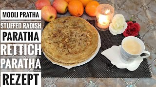 mooli paratha recipe  stuffed radish paratha  Rettich paratha rezept [upl. by Bryon]