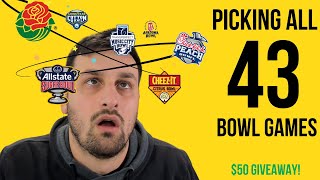 Picking ALL 43 College Football Bowl Games 50 Contest GIVEAWAY [upl. by Elexa30]