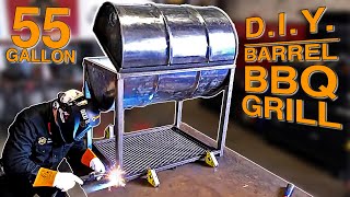 ONE OF A KIND BBQ Grill Made with a 55 Gallon Barrel  Full Build [upl. by Richart]