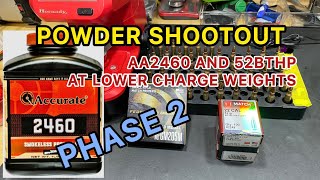 Powder Shootout Phase II Testing Accurate 2460 with Hornady 52BTHP Shooting Lower Charge Weights [upl. by Imojean]