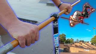 WOODEN SCOOTER BARS AT SKATEPARK [upl. by Lev531]