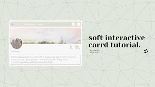 soft interactive carrd tutorial ✦ cr yizdoll [upl. by Lorelei714]