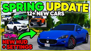 NEW GREENVILLE SPRING UPDATE  12 NEW CARS  Greenville Roblox [upl. by Neelat]