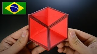 Origami Brinquedo de Ação  Hexaflexágono 3D  Instruções em Português PTBR [upl. by Nelrah307]