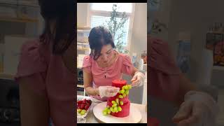 Watermelon Birthday cake 🎂🍉🍇birthdaycake watermelon nguyetus decoration [upl. by Punak]