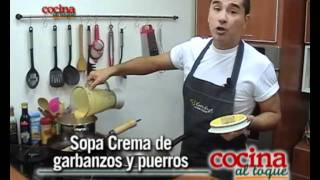 Cocina al toque  Crema de garbanzos y puerros [upl. by Edny826]