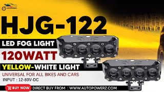 HJG 4LED 120W YellowWhite Fog Light For Universal BikeCarTruck and other vehicles [upl. by Jorge600]