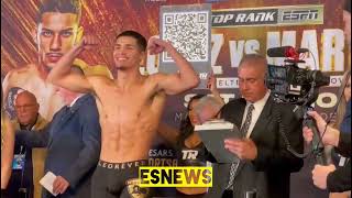 Xander Zayas vs Alexis Salazar Flores final face off weigh in  esnews boxing [upl. by Suicul]