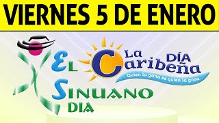 Resultados CARIBEÑA y SINUANO DIA del Viernes 5 de Enero de 2024 CHANCE 😱💰🚨🔥🍀 [upl. by Olinad]