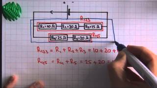 Elektriciteit vervangingsweerstand gemengde schakeling  voorbeeld  natuurkunde [upl. by Annej45]