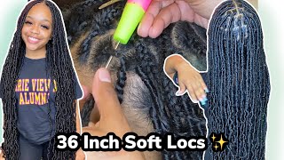 Soft Locs Tutorial NO KNOT METHOD Step By Step  36 inches long [upl. by Wieche]