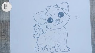 Create A Cute Puppy Sketch Drawing With Pencil Step By Step Fantastic Sketch Book [upl. by Yrennalf]