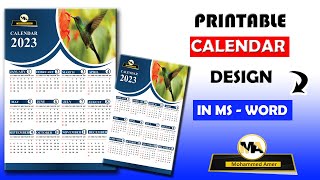 2023 printable calendar design in Ms  word [upl. by Ahsiuqal]