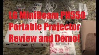 Unboxing and Review LG MiniBeam PH550 Portable Projector [upl. by Eiramrefinnej]