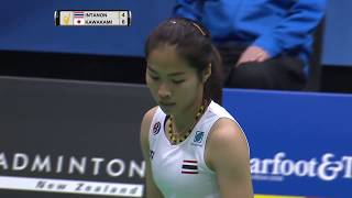 SKYCITY New Zealand Open 2017  Badminton F M4WS  Ratchanok Intanon vs Saena Kawakami [upl. by Sakram463]