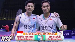 Rahmat HidayatYeremia Rambitan vs Lin BingWeiSu Ching Heng  R32 Kaohsiung Masters 2024 [upl. by Acinorahs456]