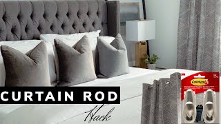 How To Hang A Curtain Rod With Command Hooks  Wil Mikahson [upl. by Cohlette]