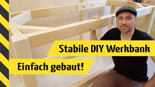 Einfache DIY Werkbank selber gebaut  Nur mit Säge und Akkuschrauber 🤩 [upl. by Nylarak]