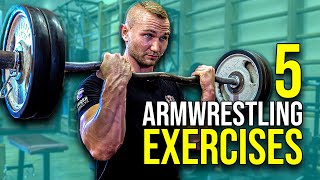 ARM WRESTLING TRAINING 5 ESSENTIAL EXERCISES [upl. by Notyalc]