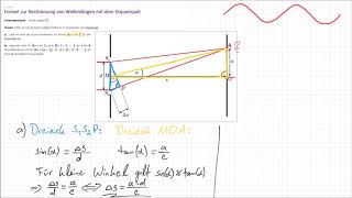 LEIFIphysik Aufgabenlösung  Formel zur Bestimmung von Wellenlängen mit dem Doppelspalt [upl. by Arretak]
