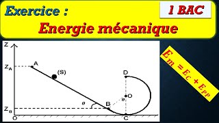 EXERCICE 1 énegie mécanique et énergie potentielle de pesanteur 1BAC S exp et SM [upl. by Acnaib]