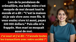 Lors de la pendaison de crémaillère ma bellemère sest moquée de moi devant tout le monde et a dit [upl. by Judith]