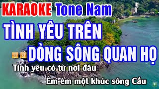 Tình Yêu Trên Dòng Sông Quan Họ Karaoke Beat Nam  Nhạc Sống Thanh Ngân [upl. by Yenmor]