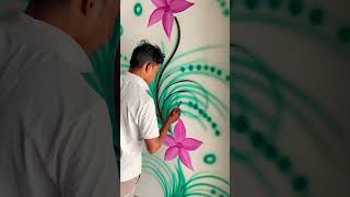 Wall painting room art art wallartdecoration homedecor shortvideo colors [upl. by Azeel]