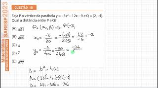 SARESP 2023 3ª EM Q10 matemática ensinomédio provapaulista educação saresp [upl. by Kimbra]