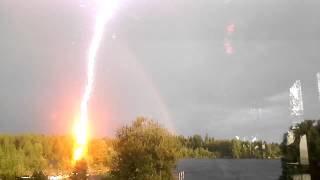 Lightning Strike Hits Ground slow motion [upl. by Esbenshade]