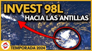 Invest 98L será pronto una depresión tropical Se moverá sobre el noreste del Caribe PR vigilantes [upl. by Conney319]