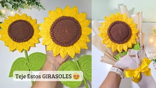 GIRASOL tejido a CROCHET 😍🌻 floreseternas Danicrochetpa [upl. by Tiffanie]