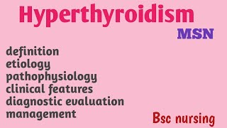 Hyperthyroidism msn bsc nursing 2nd year [upl. by Assilev882]