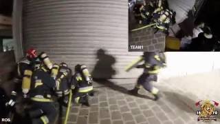 Vigili del Fuoco Cles in azione  incendio ferramenta con bombole allinterno pompieri  VVF Gopro [upl. by Pence]