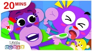 NO NO Health Care Tips  Baby Monkey Gets Sick Princess Songs Nursery Rhymes by Little Angel [upl. by Ytisahcal285]